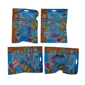 Kids Stuff Squishy Monsters – Set of 4 | Soft & Scented Sensory Toys | 2 blue un